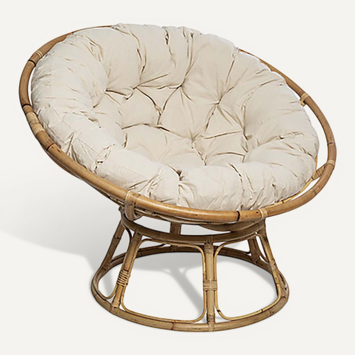 Fauteuil Chaise En Rotin Coloris Beige Pour Terrasse Jardin Et Salon