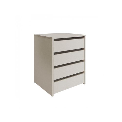 Commode, Meuble De Rangement Avec 4 Tiroirs Coloris Chêne - H. 61,8 X L. 50 X P. 45 Cm