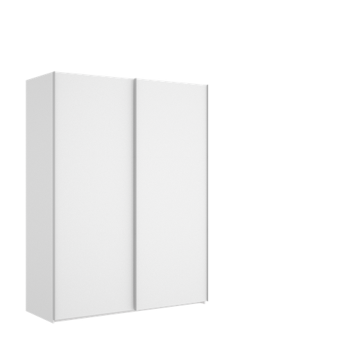 Armoire Placard De Rangement à 2 Portes Coulissantes, Coloris Blanc Brillant