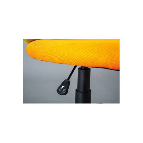 Chaise De Bureau Enfant Pivotante à Roulettes Avec Assise Rembourrée, Coloris Orange/vert