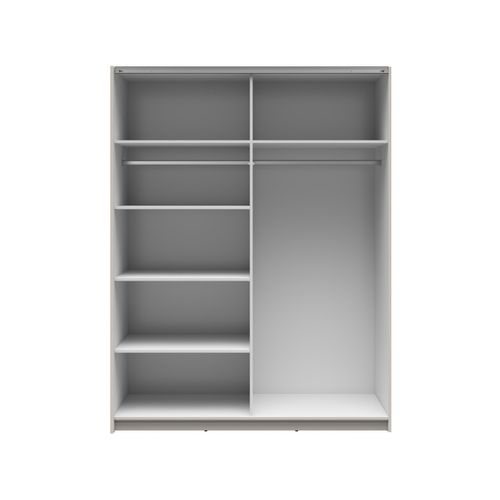 Armoire Placard à 2 Portes Coulissantes Coloris Beige Kashmir - L. 153,5 X P. 60 X H. 195,5 Cm