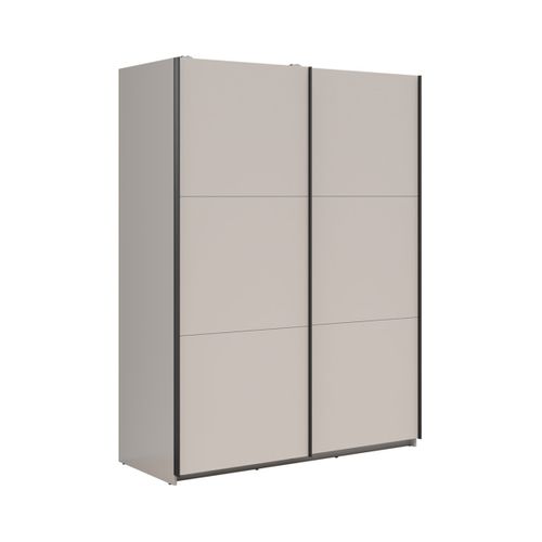 Armoire Placard à 2 Portes Coulissantes Coloris Beige Kashmir - L. 153,5 X P. 60 X H. 195,5 Cm
