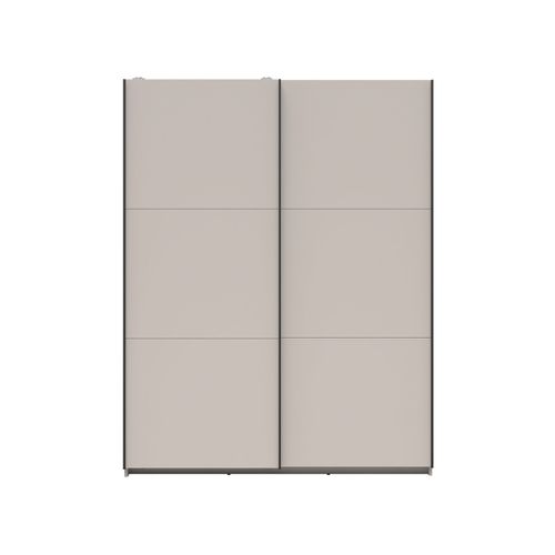 Armoire Placard à 2 Portes Coulissantes Coloris Beige Kashmir - L. 153,5 X P. 60 X H. 195,5 Cm