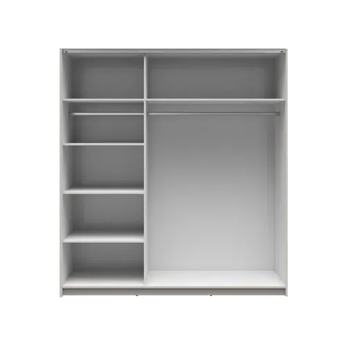 Armoire Placard à 2 Portes Coulissantes Coloris Beige Kashmir - L. 183 X P. 60 X H. 195,5 Cm