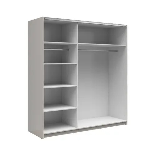 Armoire Placard à 2 Portes Coulissantes Coloris Beige Kashmir - L. 183 X P. 60 X H. 195,5 Cm