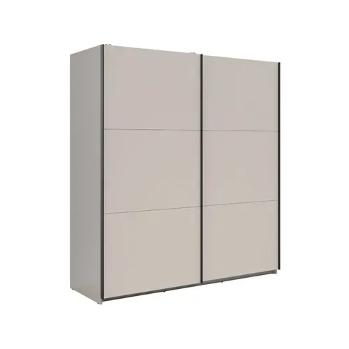 Armoire Placard à 2 Portes Coulissantes Coloris Beige Kashmir - L. 183 X P. 60 X H. 195,5 Cm