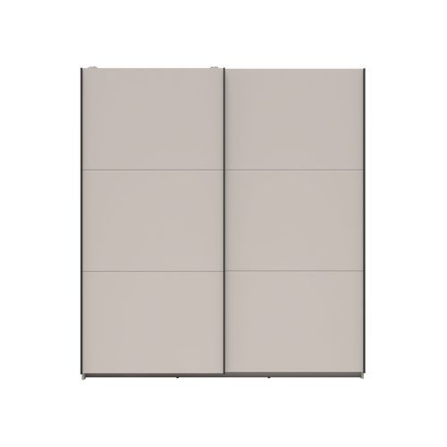 Armoire Placard à 2 Portes Coulissantes Coloris Beige Kashmir - L. 183 X P. 60 X H. 195,5 Cm
