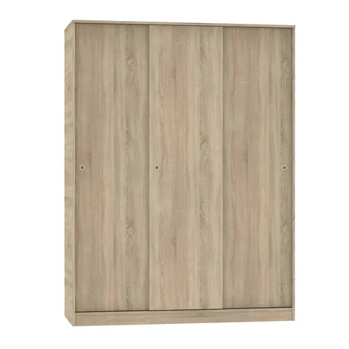 Armoire Placard à 3 Portes Coulissantes Coloris Chêne Cambrian - L. 150 X H. 200 X P. 55 Cm