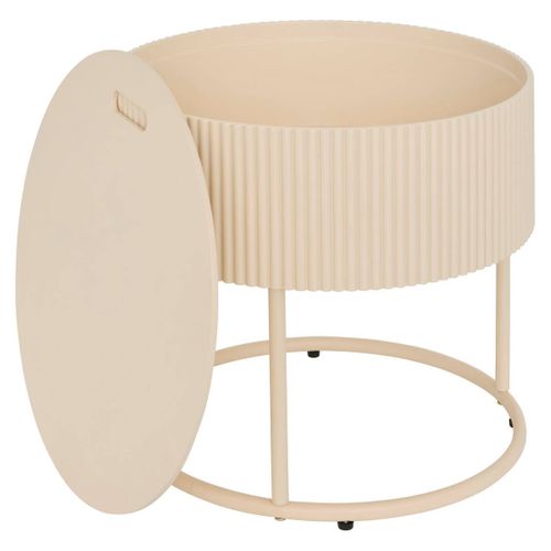 Table D'appoint Table à Café Basse Coloris Ivoire - Diamètre 45 X Hauteur 40,5 Cm