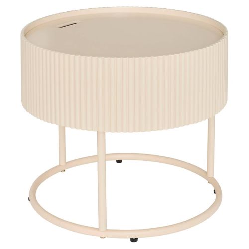 Table D'appoint Table à Café Basse Coloris Ivoire - Diamètre 45 X Hauteur 40,5 Cm