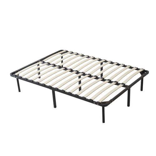 Sommier à Lattes King Of Dreams Jacky 120x190 Cm - Solide Métal 1.2mm, 14 Lattes 9mm, 9 Pieds 25cm, Confortable Et Robuste