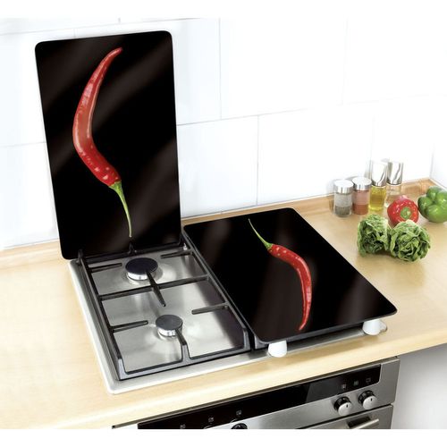 2 Couvres Plaques Universelle Peperoni - L. 52 X L. 30 Cm - Noir