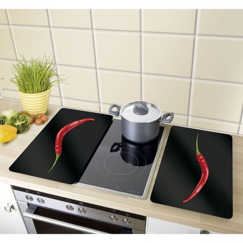 2 Couvres Plaques Universelle Peperoni - L. 52 X L. 30 Cm - Noir