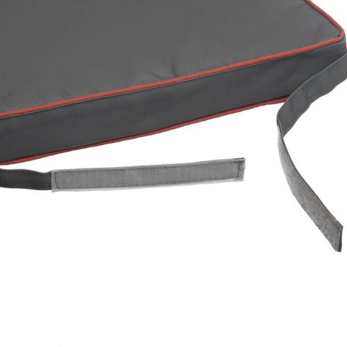 Galette De Chaise Piping - 40 X 40 Cm - Gris Et Corail