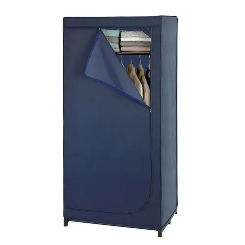 Armoire Penderie Tissu Business - L. 75 X H. 160 Cm - Bleu