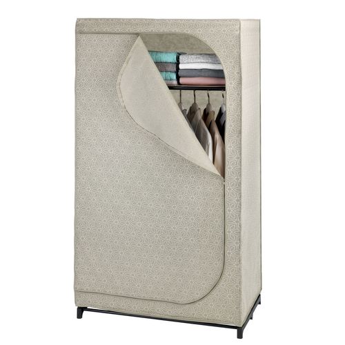 Armoire Penderie Tissu Balance - L. 90 X H. 160 Cm - Taupe
