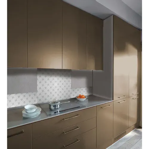 Crédence Adhésive En Aluminium Carreaux - L. 20 X L. 20 Cm - Gris