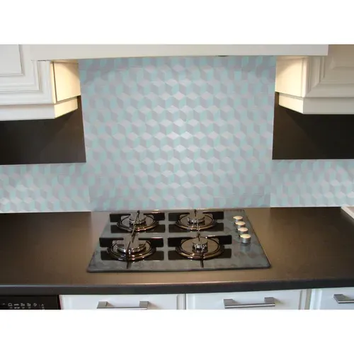 Crédence Adhésive En Alu Cube - L. 20 X L. 20 Cm - Gris