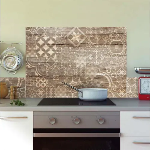 Crédence Adhésive En Alu Imitation Bois - L. 20 X L. 20 Cm - Marron