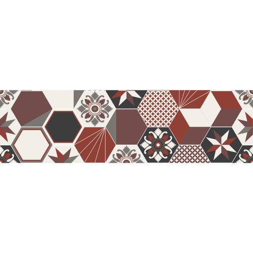 Crédence Adhésive Carreaux En Aluminium Exa - L. 20 X L. 90 Cm - Rouge