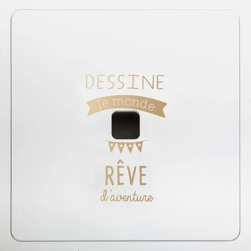 Table Bureau Avec Tabourets Enfant Douceur - L. 57 X H. 51 Cm - Blanc