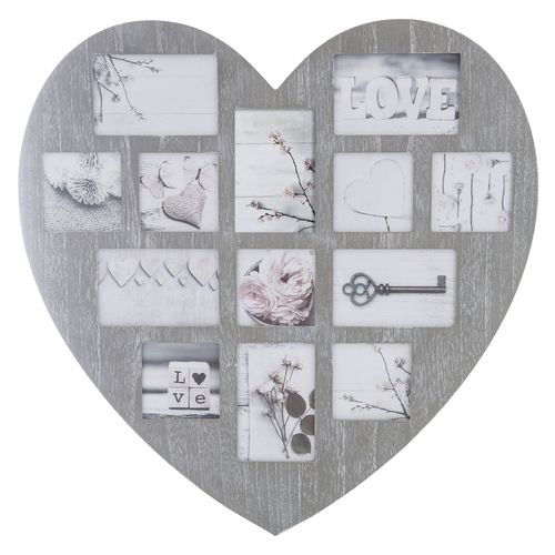 Pêle-mêle Cœur Patine - 13 Photos - Gris