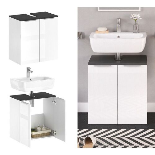 Meuble Sous Vasque Design Samy - L. 56 X H. 60 Cm - Blanc