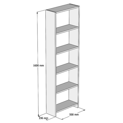 Bibliothèque New 160 Cm - Marron Noix