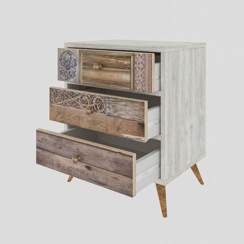 Commode Liza - Blanc Et Marron