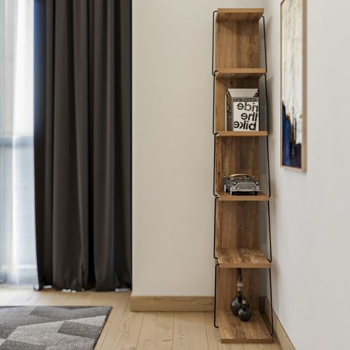 Bibliothèque Toilinux Tlos - Marron - 150x50x22 Cm - Mélaminé Industriel