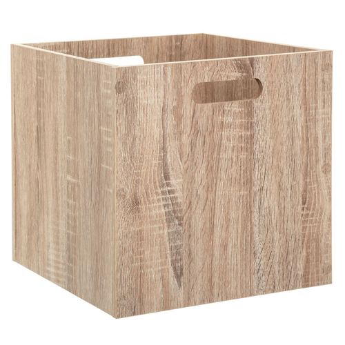 Lot De 6 Boîtes De Rangement Effet Bois En Mdf Mix N' Modul - L. 31 X L. 31 Cm - Couleur Chêne