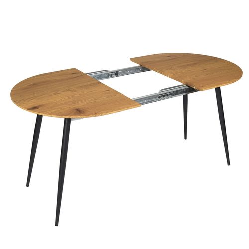 Table Extensible Ovale Pour 4 à 6 Personnes Effet Bois - L.120 à 160cm
