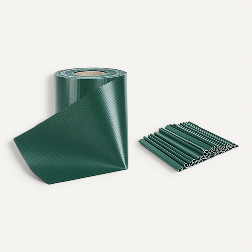 Brise Vue Occultant Clôture En Pvc 450 G/m² - 70 M X 19 Cm - 70 Clips De Montage - Vert