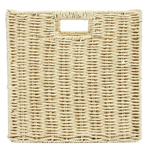 Cube De Rangement Tressé Pliable - 30 X 30 Cm - Beige