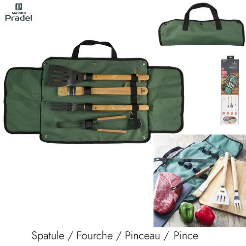 Lot De 4 Ustensiles Pour Barbecue En Acier Inoxydable