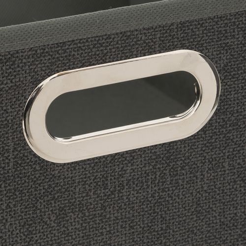 Lot De 2 Boites De Rangement En Tissu L.31 X H. 15 Cm - Gris Foncé Chiné