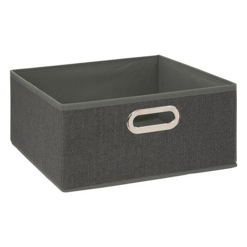 Lot De 2 Boites De Rangement En Tissu L.31 X H. 15 Cm - Gris Foncé Chiné