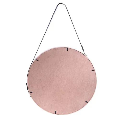 Miroir Rond à Suspendre Avec Une Anse - Diam. 50 Cm. - Beige