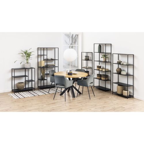 Bibliothèque 5 Niveaux En Métal - H.185 Cm - Noir
