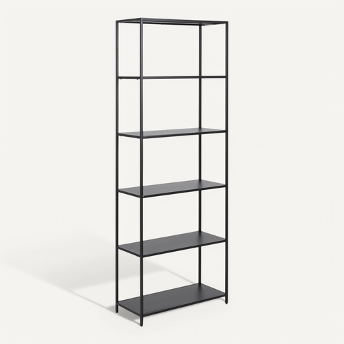 Bibliothèque 5 Niveaux En Métal - H.185 Cm - Noir