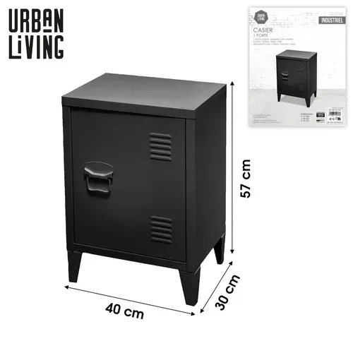 Casier 1 Porte Industriel Black En Métal - Noir