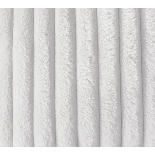 Plaid Sela Imitiation Fourrure Côtélée Et Flanelle - 150 X 125 Cm - Blanc