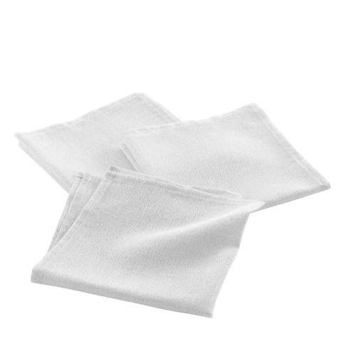Lot De 3 Serviettes Fils Métallisés 40 X 40 Cm - Blanc Et Argent
