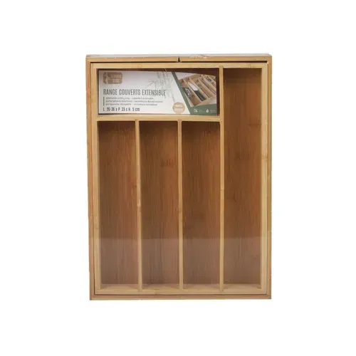 Range Couverts Extensible 7 Compartiments En Bambou