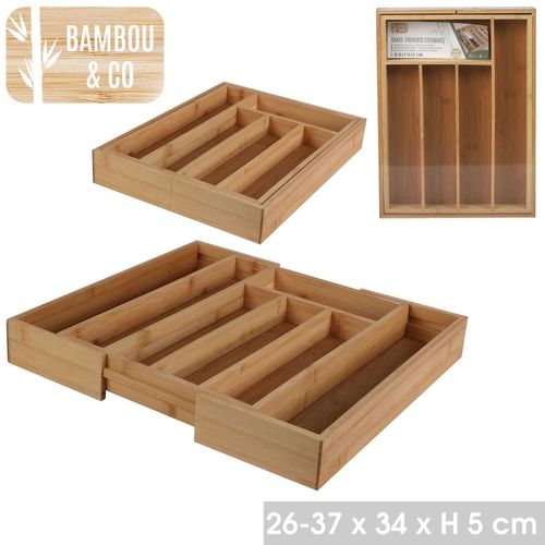 Range Couverts Extensible 7 Compartiments En Bambou
