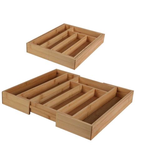 Range Couverts Extensible 7 Compartiments En Bambou