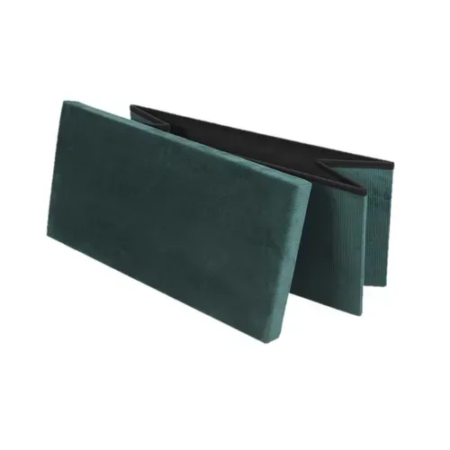 Banc De Rangement Pliable Kube En Velours Côtelé - Céladon