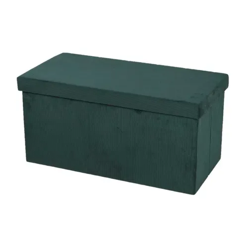 Banc De Rangement Pliable Kube En Velours Côtelé - Céladon