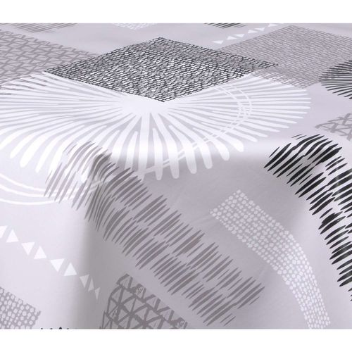 Nappe En Toile Cirée Ronde Run - Diam. 150 Cm - Gris