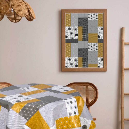 Nappe En Toile Cirée Ronde Vyle - Diam. 135 Cm - Gris